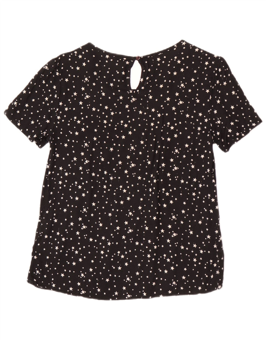 Blusa feminina Superdry Top UK 12 viscose manchada preta média