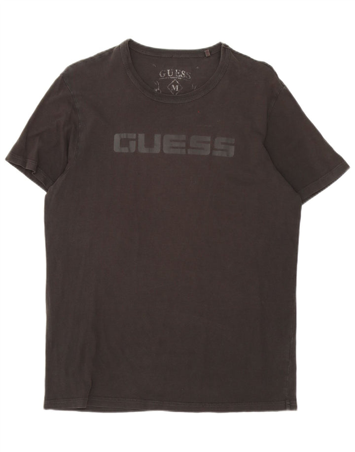 Guess Camiseta masculina gráfica Top médio algodão preto