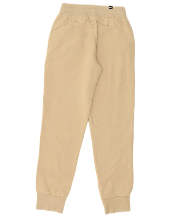 Calça de treino feminina Puma Joggers UK 2 2XS algodão bege