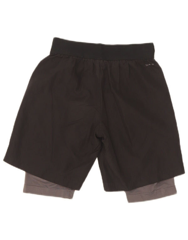 Shorts esportivos Adidas Boys Climalite 9-10 anos pequenos poliéster preto