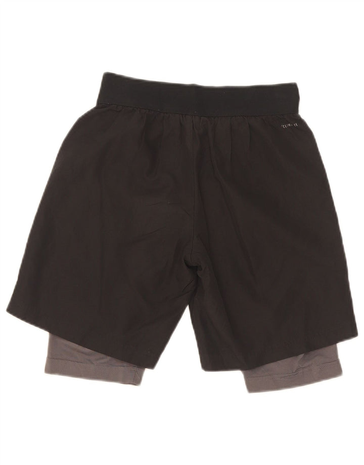 Shorts esportivos Adidas Boys Climalite 9-10 anos pequenos poliéster preto
