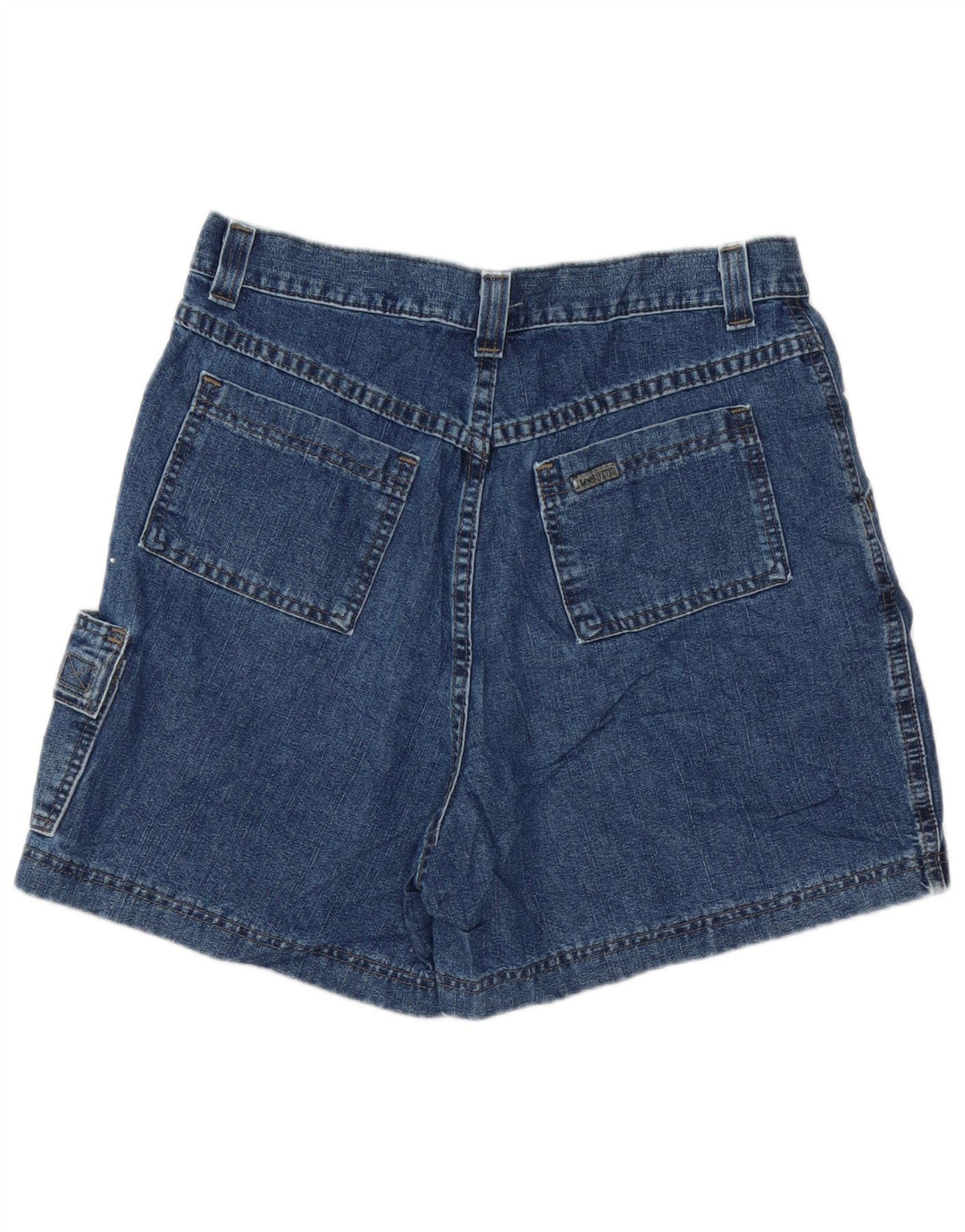 Shorts jeans cargo feminino Lee de cintura alta W32 grande azul