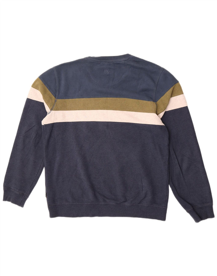 Moletom masculino Fat Face Jumper médio azul marinho algodão colorblock