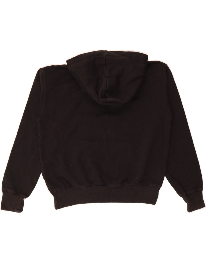 CHAMPION Womens Crop Hoodie Jumper UK 14 Medium Black Cotton Vintage Champion and Second-Hand Champion from Messina Hembry 