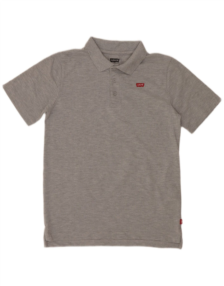 Camisa polo masculina Levi's 15-16 anos algodão manchado cinza