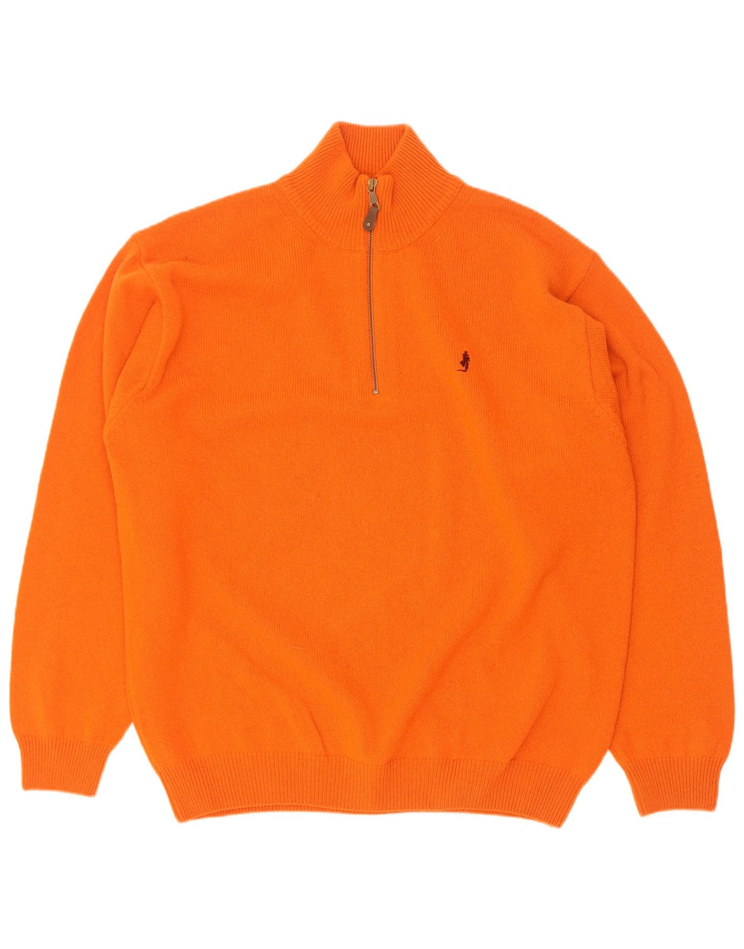 Suéter masculino Marlboro Classics com zíper e gola 2XL lã laranja