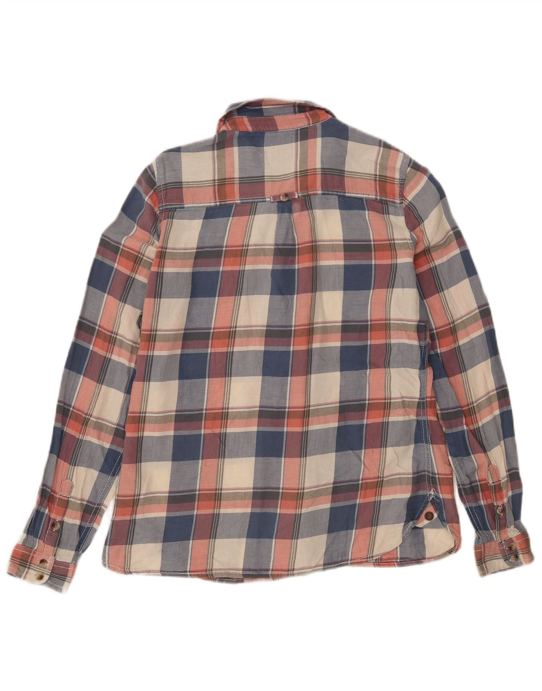 Camisa feminina de flanela Fat Face Classic Fit Reino Unido 12 xadrez azul marinho médio