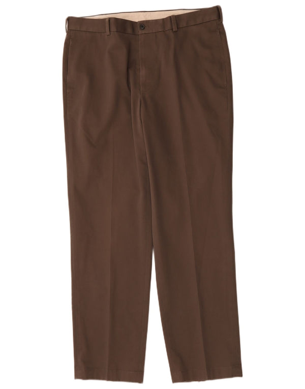 Brooks Brothers Mens Clark Straight Chino Calça W36 L32 Algodão Marrom