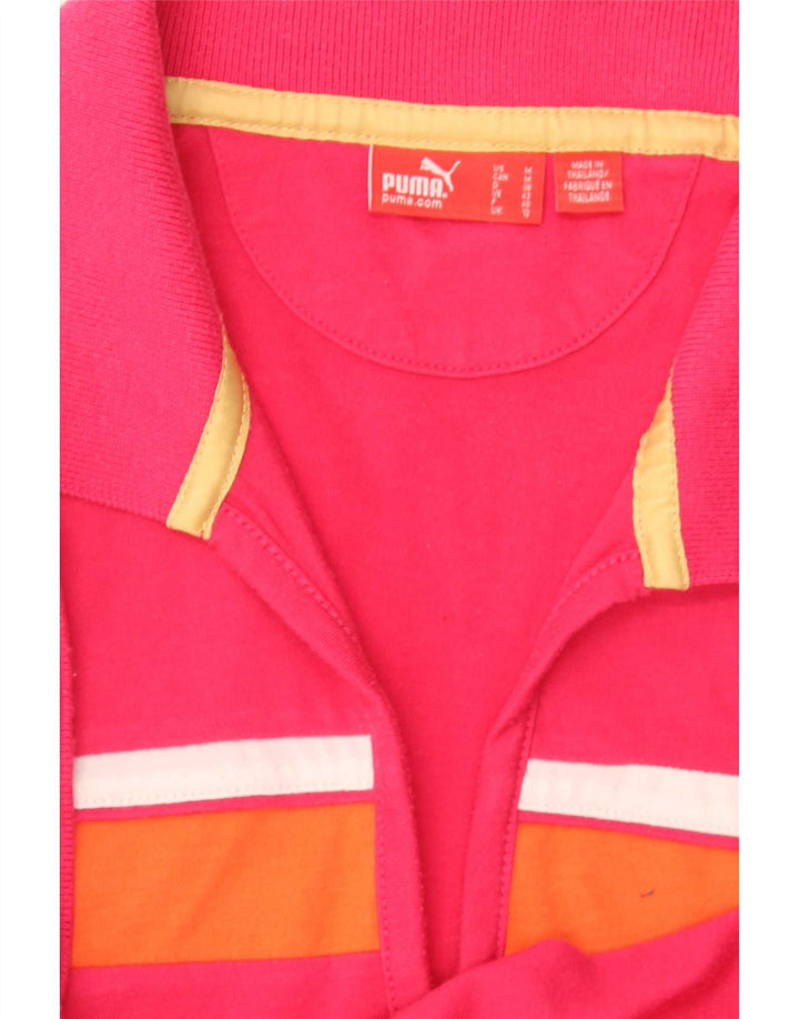 Camisa polo feminina Puma UK 12 médio rosa colorblock