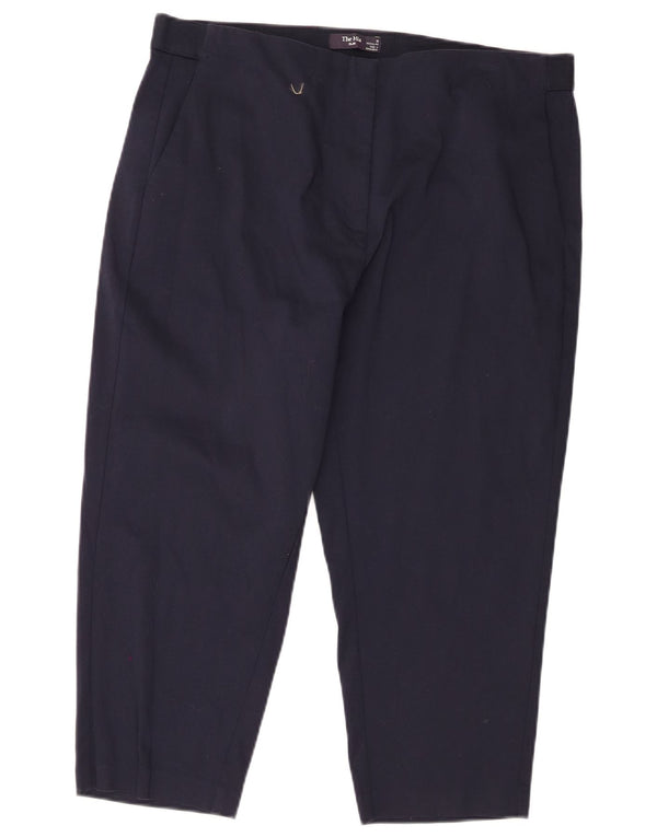Calça feminina Marks & Spencer The Mia Capri Reino Unido 18 XL W40 L22 Azul marinho