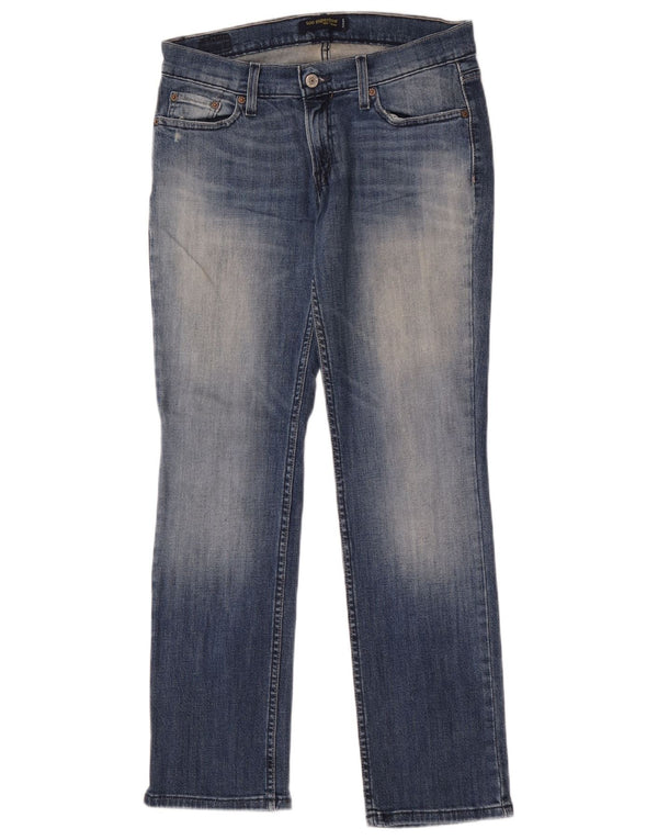 Calça jeans feminina Levi's 524 Super Low Straight US 9 Médio W30 L30 Azul Algodão