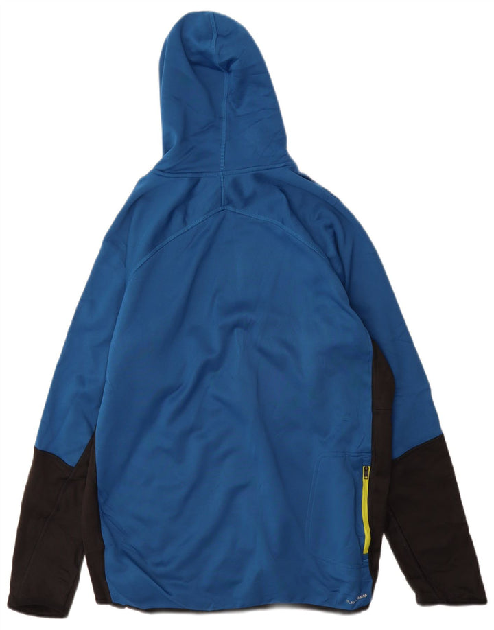 Reebok Mens Graphic Hoodie Jumper Grande Azul Colorblock Poliéster