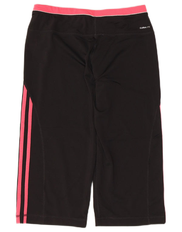 ADIDAS Womens Climalite Capri Leggings UK 8/10 Pequeno Poliéster Preto