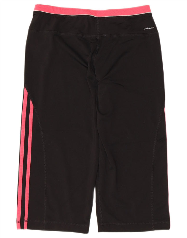 ADIDAS Womens Climalite Capri Leggings UK 8/10 Pequeno Poliéster Preto