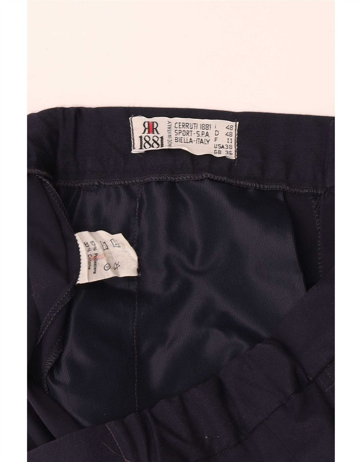 Cerruti 1881 Masculino Pegged Chino Shorts IT 48 Médio W30 Poliéster Azul Marinho