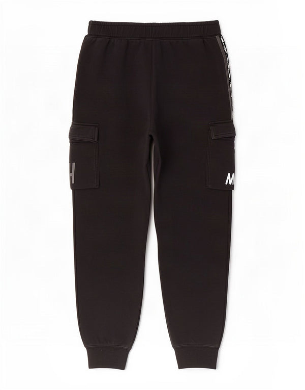 Nike Mens Cargo Calças de treino Joggers grandes pretos de algodão colorblock