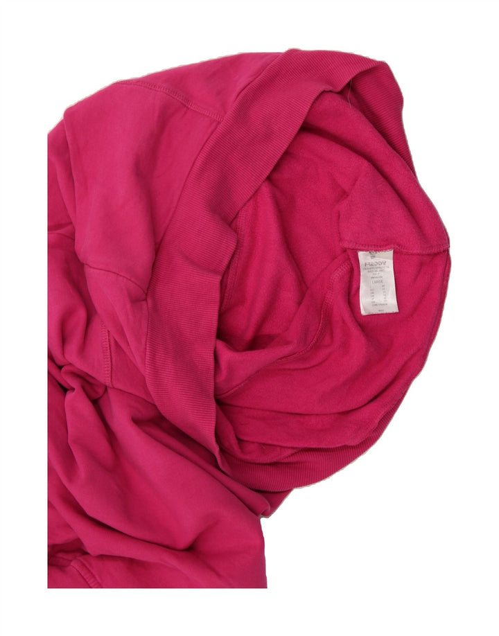 FREDDY Womens Hoodie Jumper UK 14 Large Pink Cotton Vintage Freddy and Second-Hand Freddy from Messina Hembry 