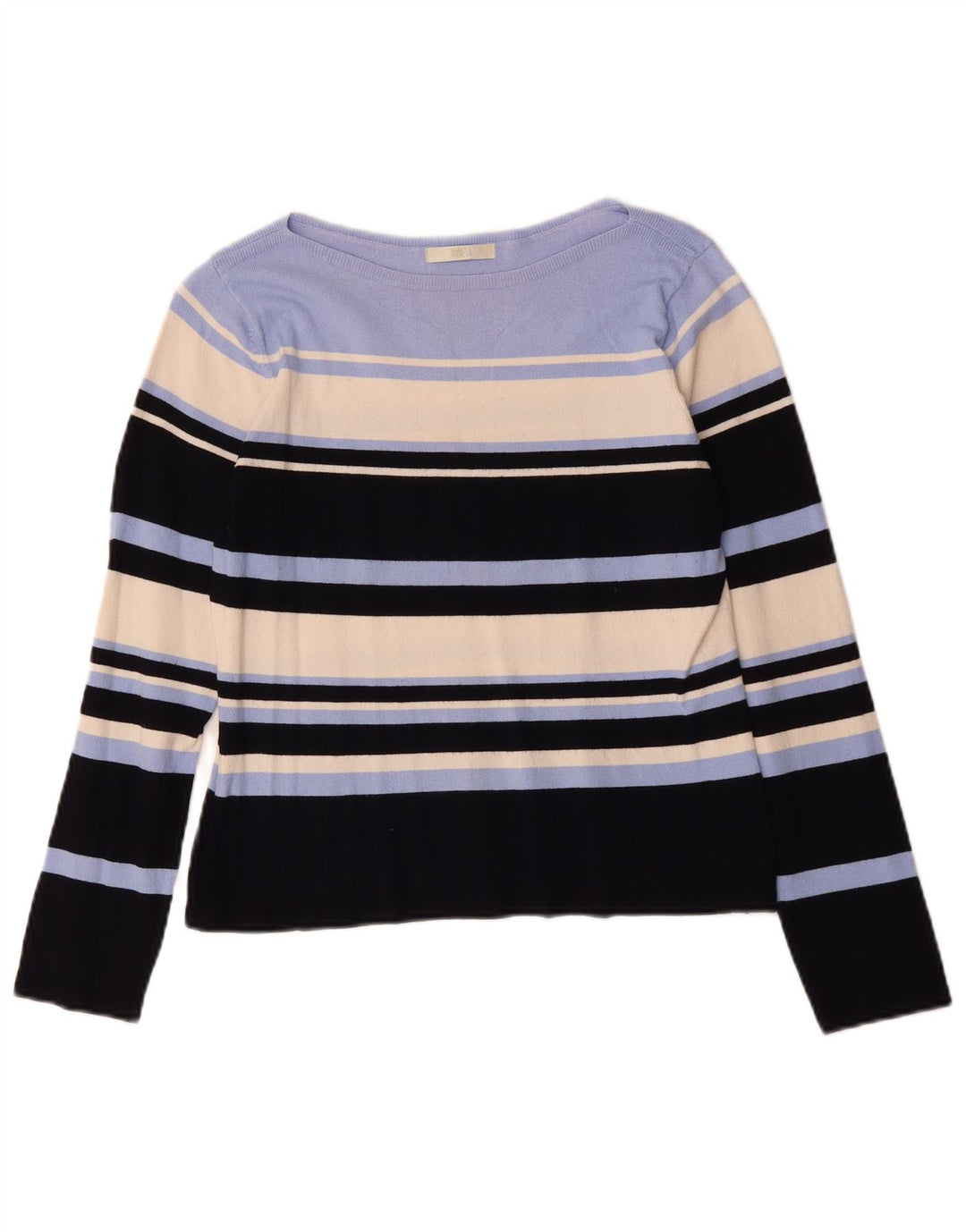 Suéter feminino Marks & Spencer com gola canoa Reino Unido 14 médio multicolorido