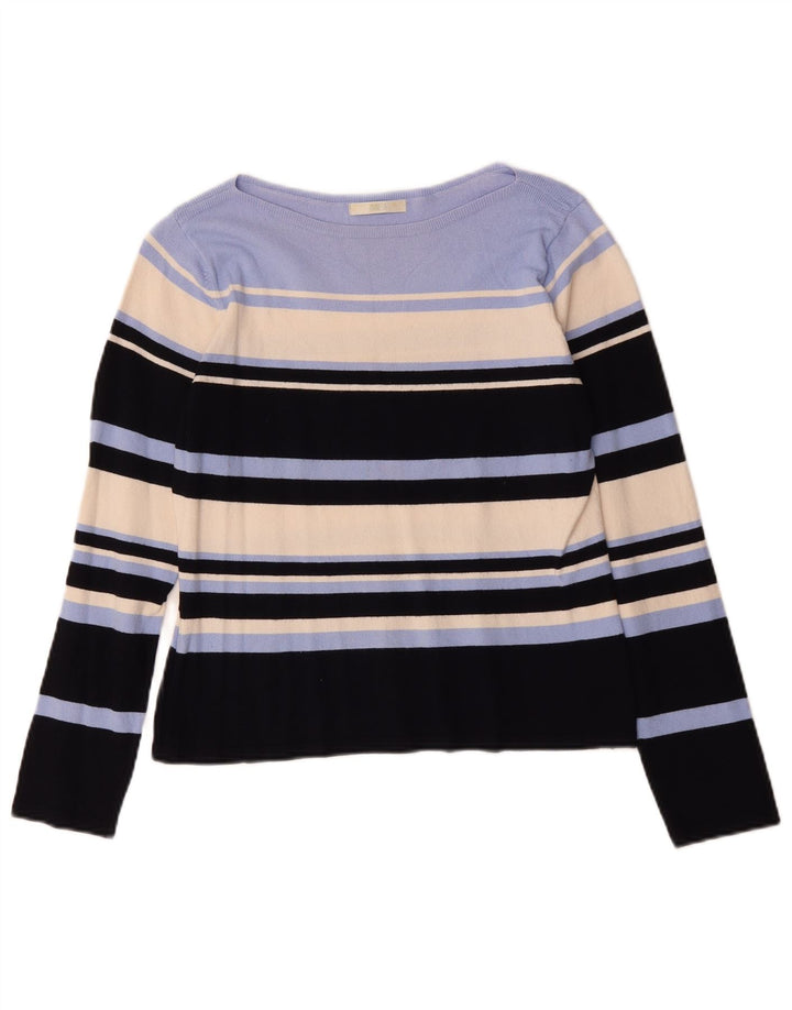 Suéter feminino Marks & Spencer com gola canoa Reino Unido 14 médio multicolorido