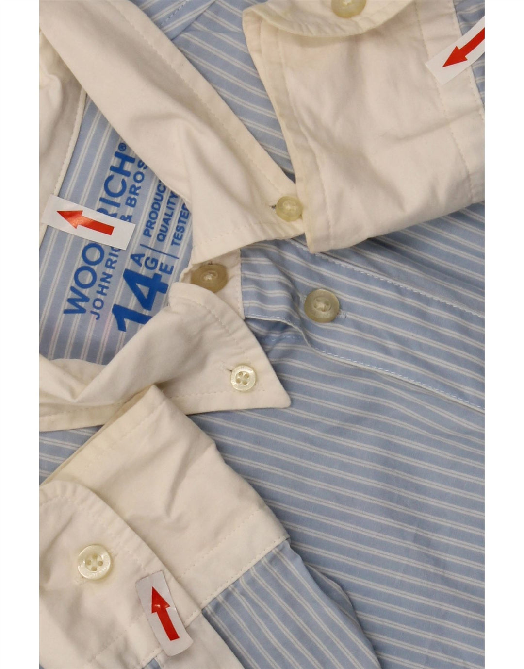 Camisa Woolrich para meninos 13-14 anos algodão listrado azul