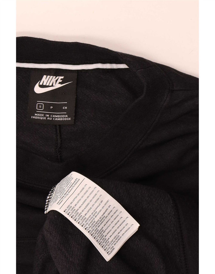 Moletom feminino Nike gráfico oversized Jumper UK 10 pequeno algodão preto