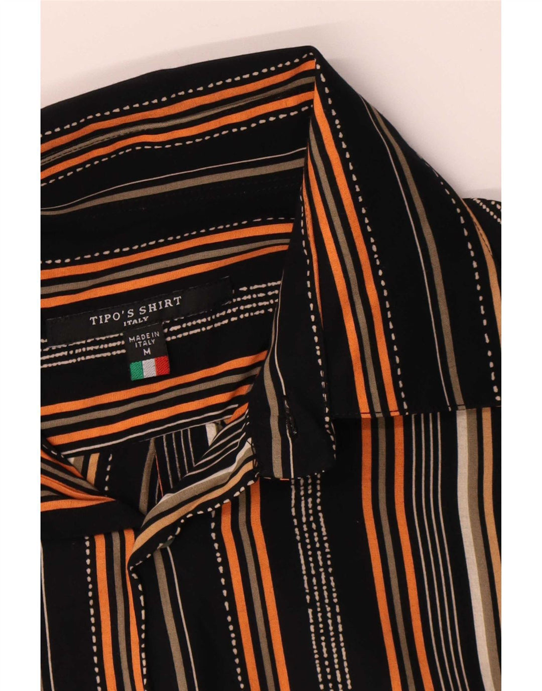 Camisa masculina de manga curta Tipo'S média listrada multicolorida viscose