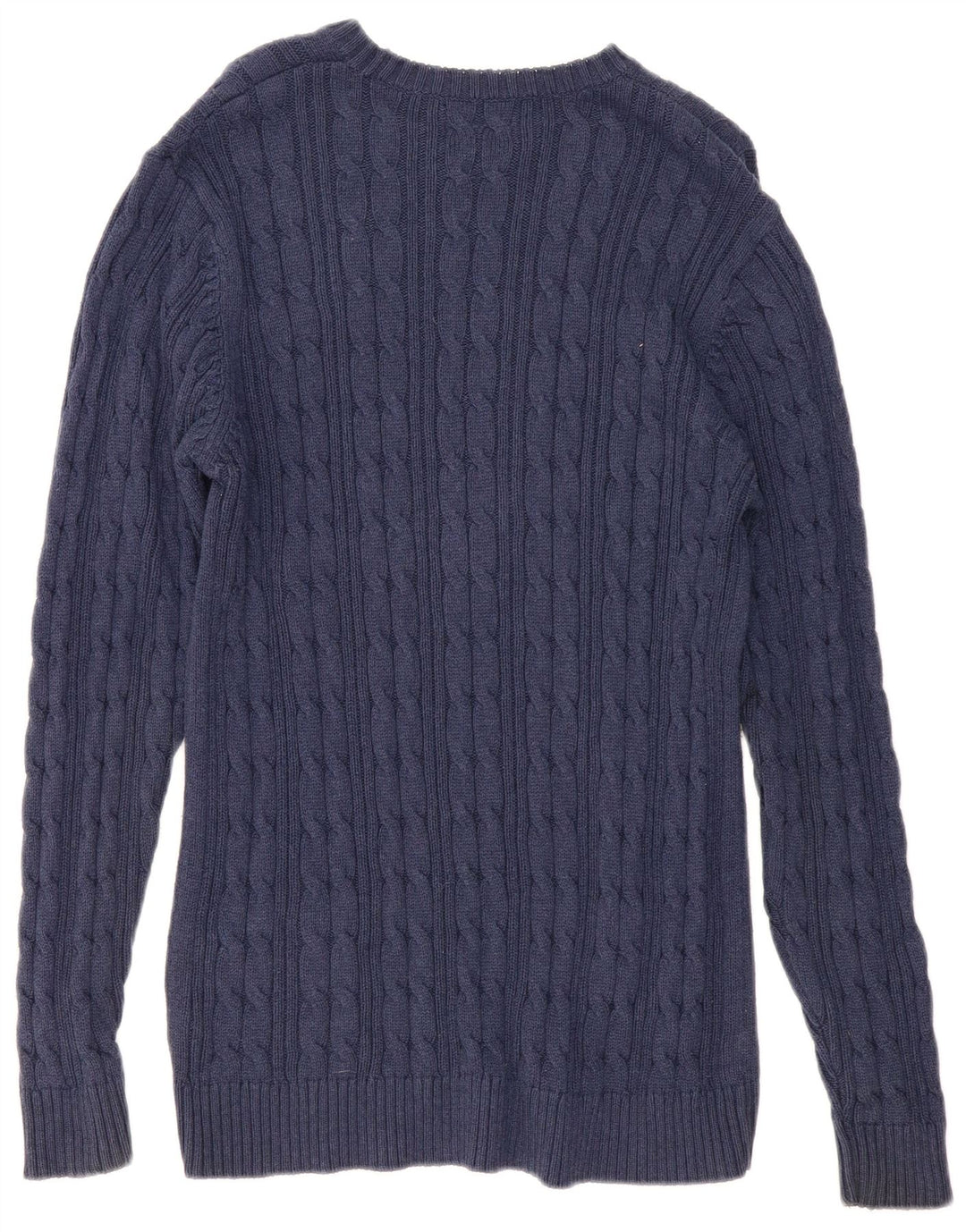 Suéter masculino Marks & Spencer com ajuste regular e gola redonda, azul marinho médio