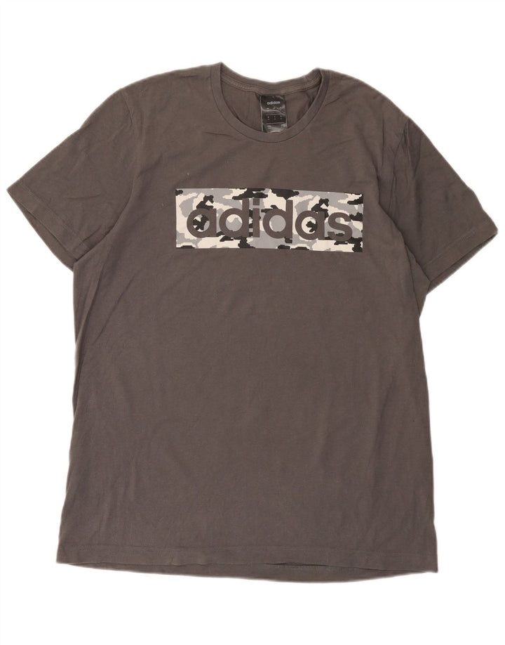 Camiseta Adidas Masculina Graphic Top Cinza Médio Algodão