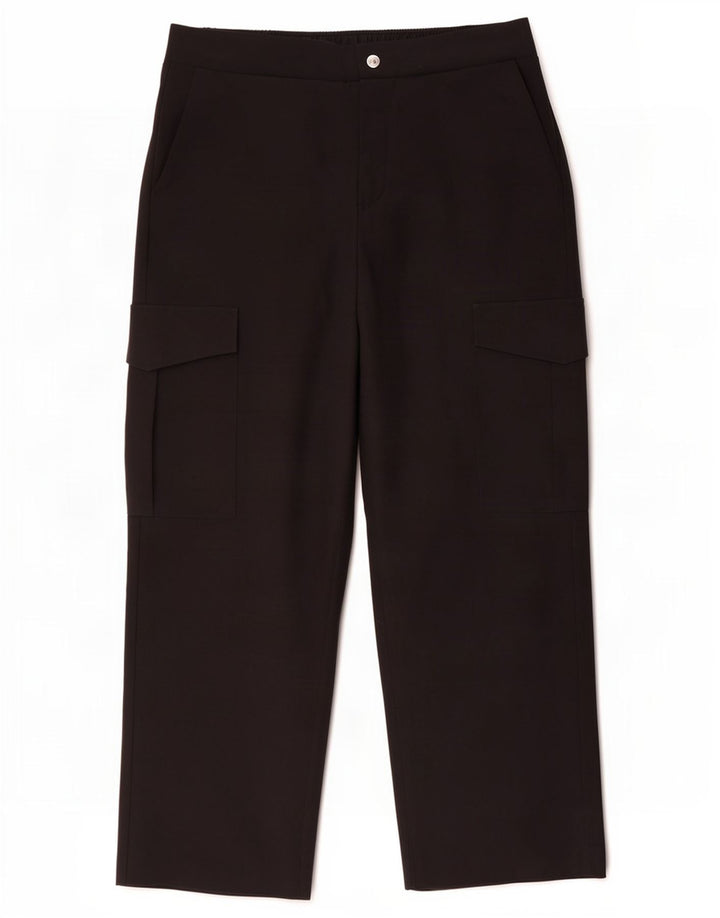 Calça cargo reta feminina Zara grande W34 L30 poliéster preto