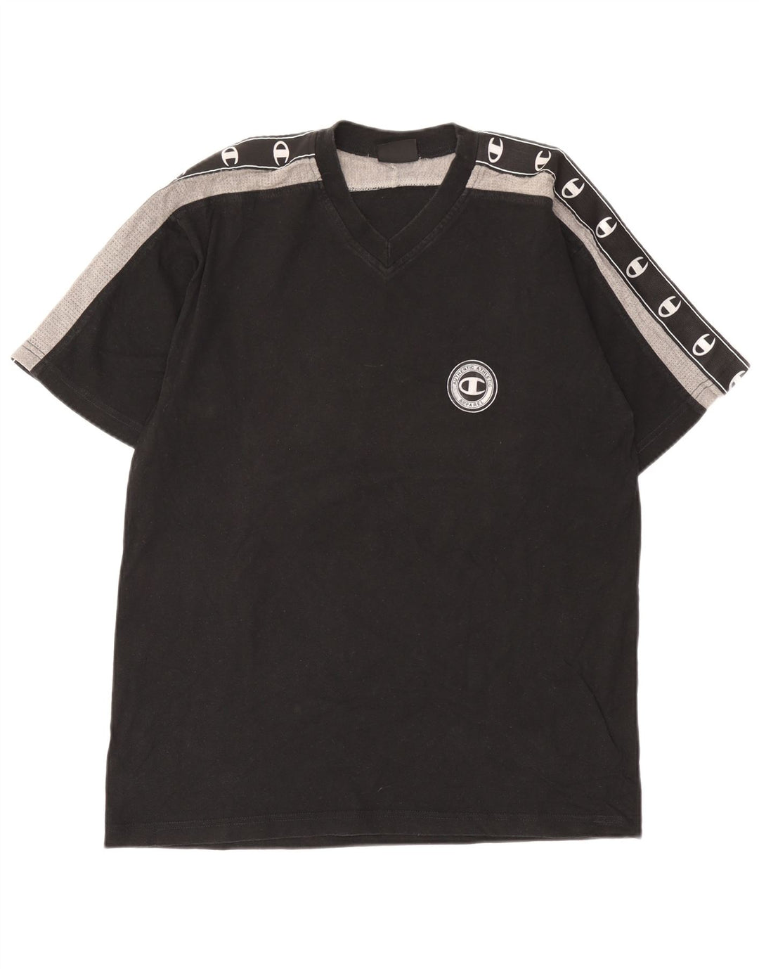 Camiseta gráfica masculina Champion grande bloco colorido preto
