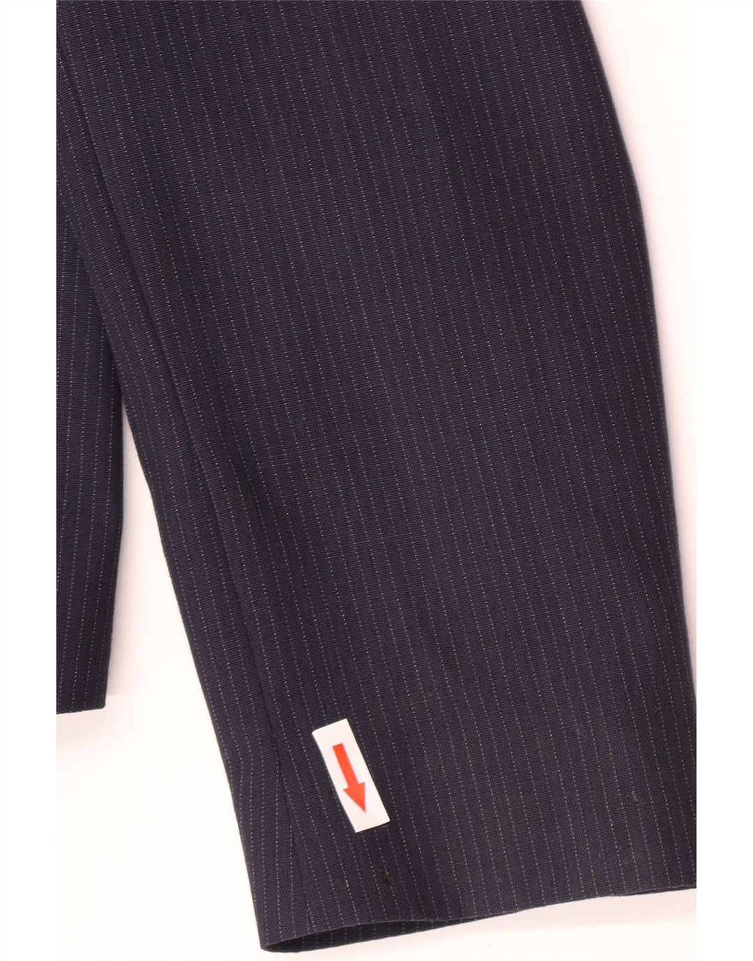 Jaqueta blazer feminina vintage com 1 botão IT 46 risca de giz grande azul marinho