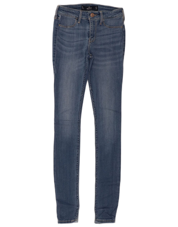 Legging feminina Hollister cintura baixa jeans skinny EUA 0 XS W24 L30 algodão azul
