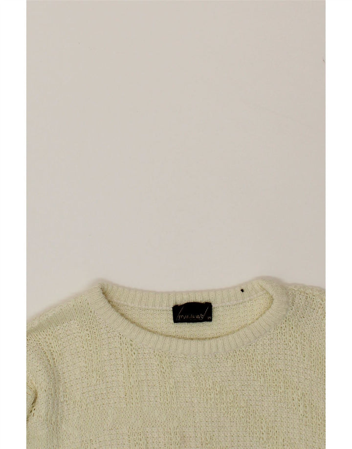 MASTER Womens Boat Neck Jumper Sweater IT 50 XL Off White Cotton Vintage Master and Second-Hand Master from Messina Hembry 