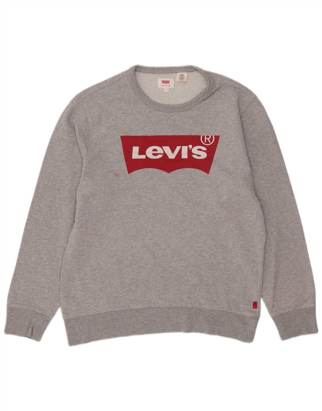 Moletom gráfico masculino Levi's Jumper XS algodão manchado cinza