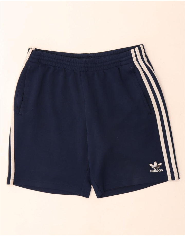 Shorts esportivos masculinos Adidas médio azul marinho poliéster