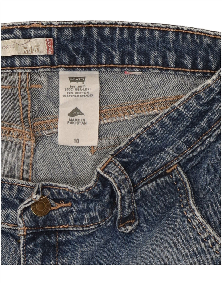 Shorts jeans feminino 545 da LEVI'S EUA 10 grande W32 algodão azul