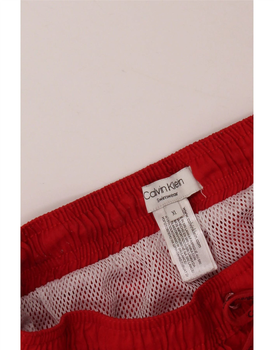 CALVIN KLEIN Calção de banho masculino gráfico XL poliéster colorblock vermelho