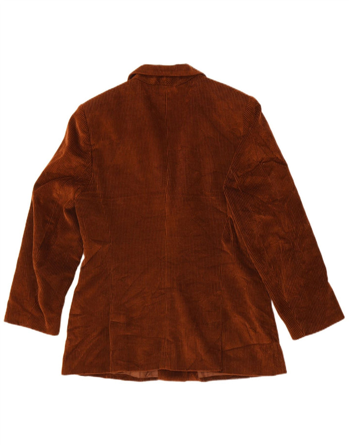 Jaqueta blazer feminina vintage com 3 botões Reino Unido 14 marrom médio argyle/diamante