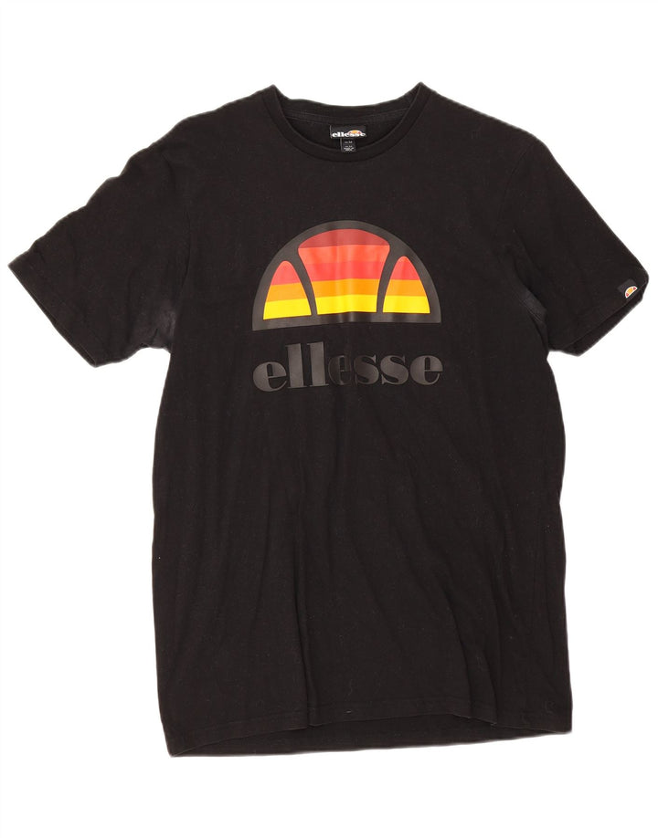 Ellesse Camiseta masculina gráfica top médio preto