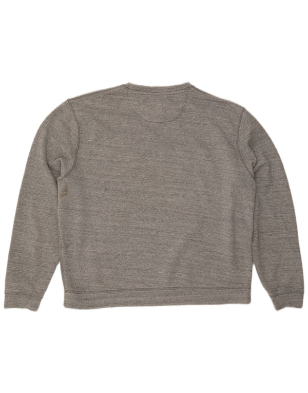 JACK & JONES moletom gráfico masculino jumper 2XL algodão manchado cinza