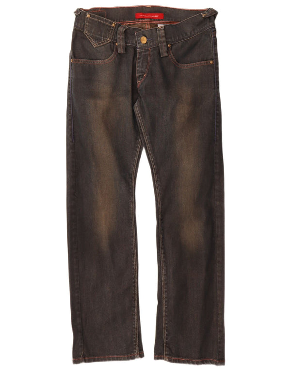 Calça jeans feminina Levi's 504 Slouch Straight US 8 médio W29 L30 azul marinho