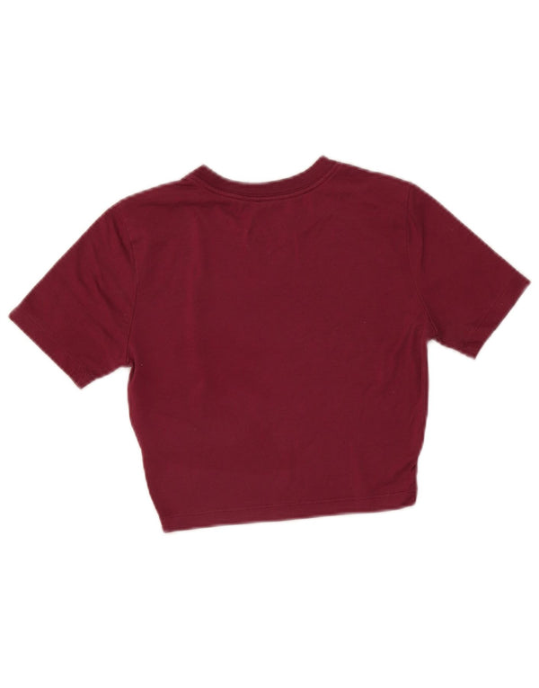 Camiseta Nike Feminina Crop Slim Fit Top UK 6 XS Borgonha Poliéster