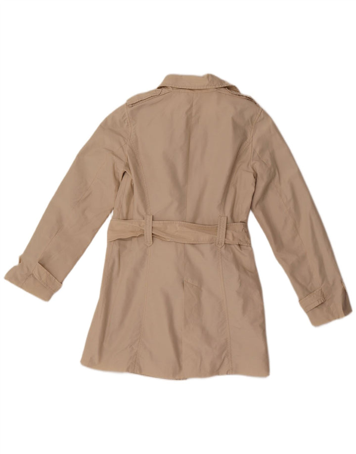 Zara Womens Short Trench Coat UK 10 Pequeno Algodão Bege