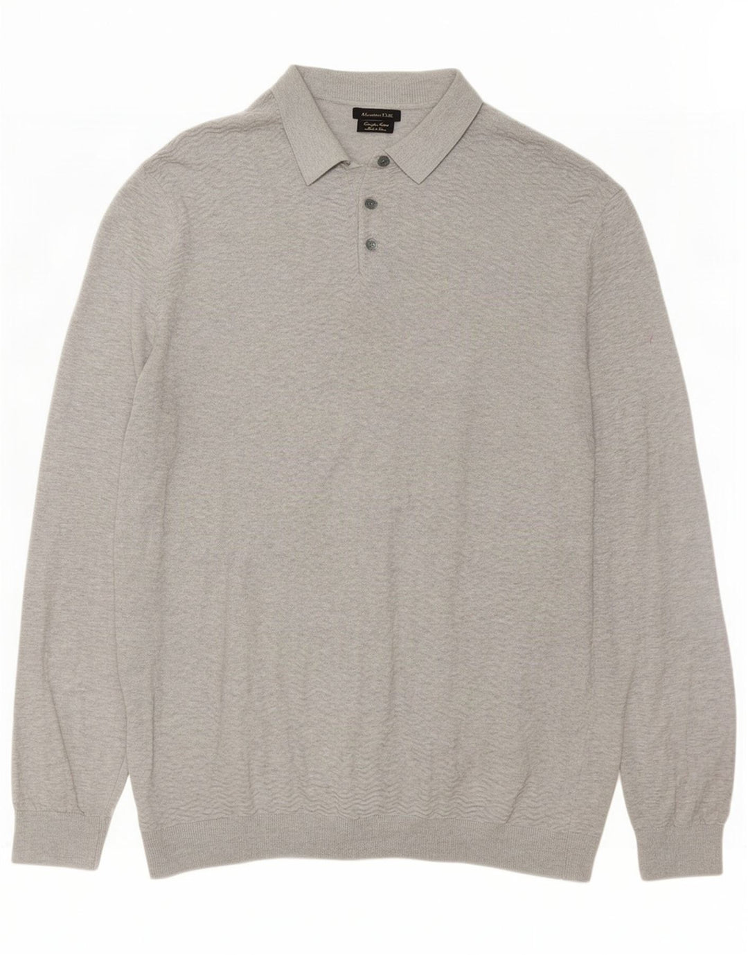 Suéter masculino Massimo Dutti com gola polo e algodão cinza XL