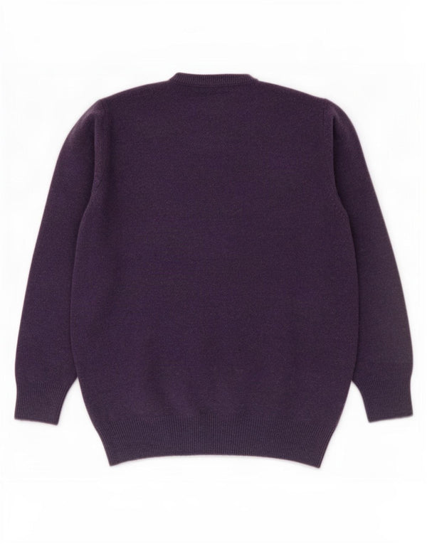 Marks & Spencer Mens Crew Neck Jumper Sweater Medium Purple Lambswool