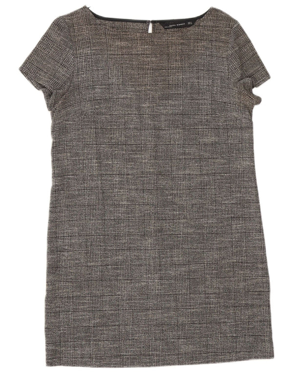 Vestido feminino Zara Shift UK 12 Viscose cinza médio