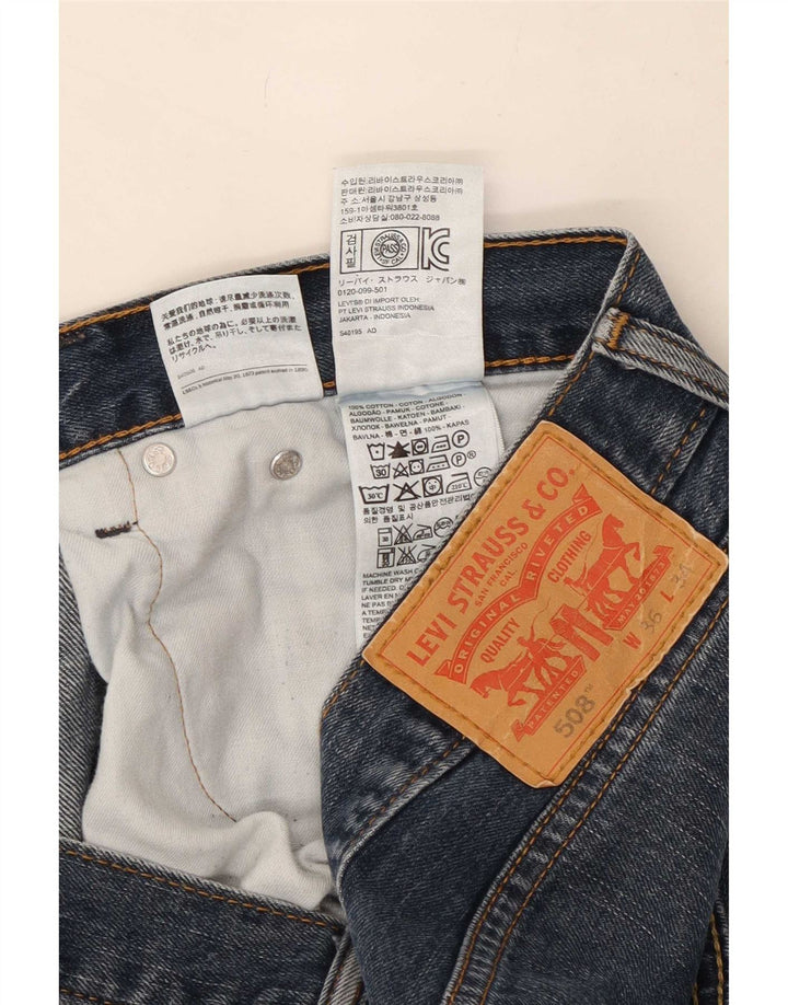 Levi's Masculino 508 Straight Jeans W36 L29 Azul Marinho Algodão