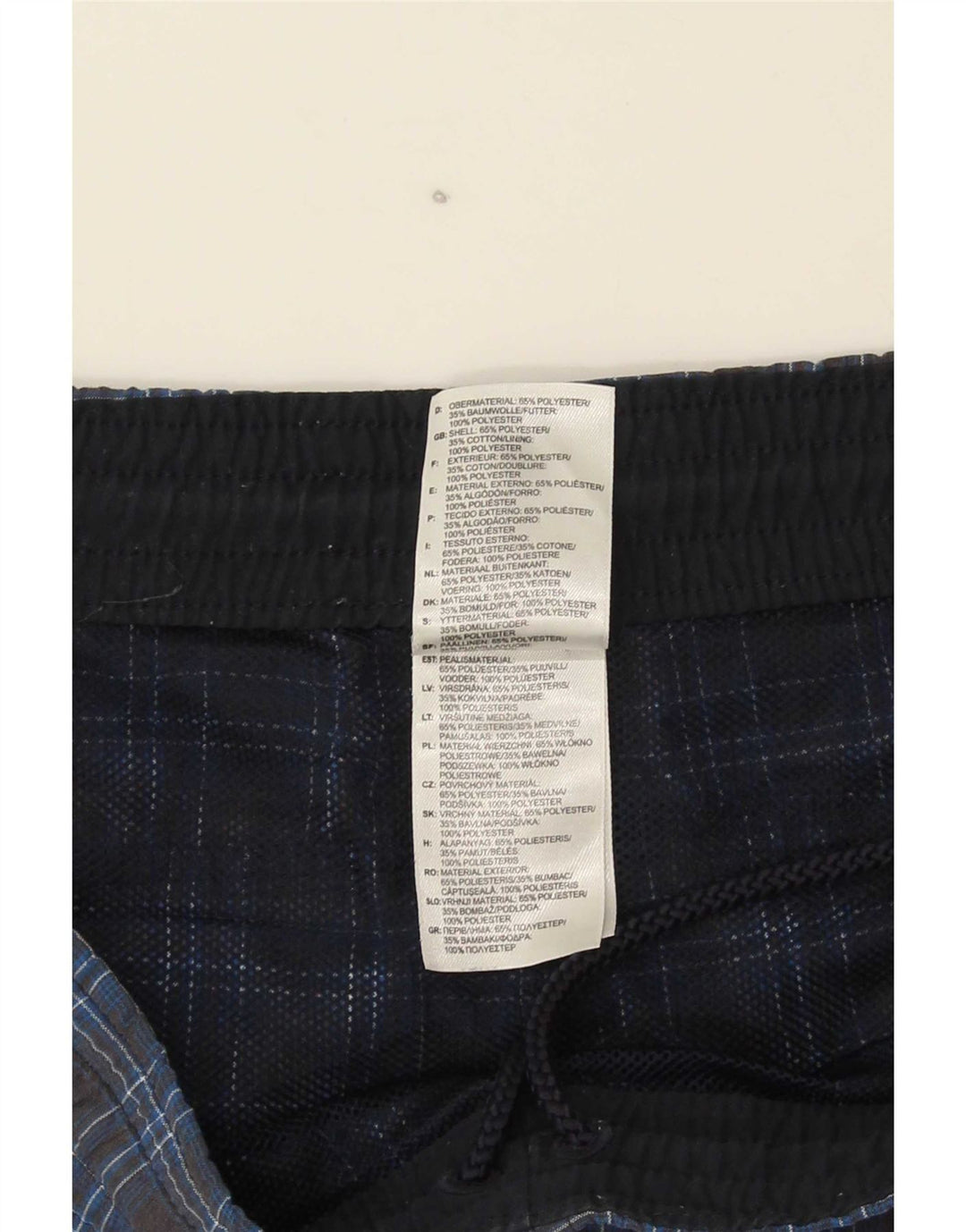 Shorts de natação masculino Adidas pequeno poliéster xadrez azul marinho