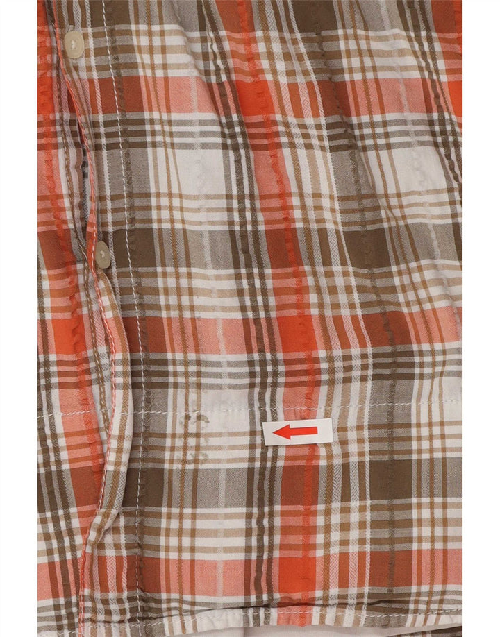 Lerros Camisa masculina de manga curta XL algodão xadrez multicolorido