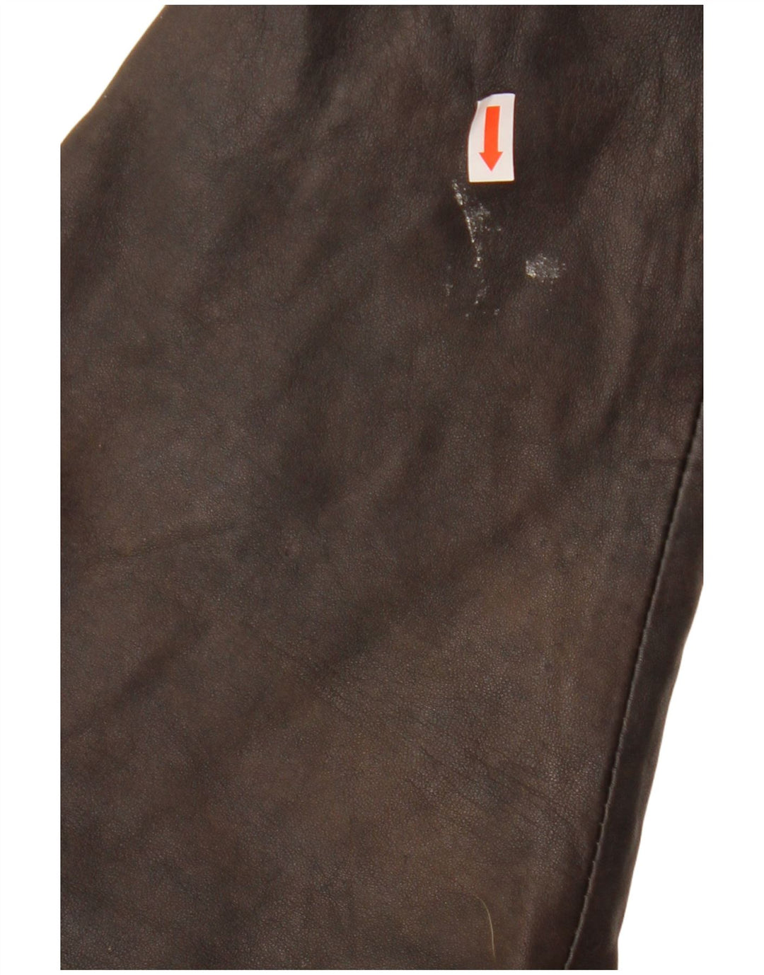 Casaco feminino de couro com capuz VINTAGE EU 38 couro marrom médio